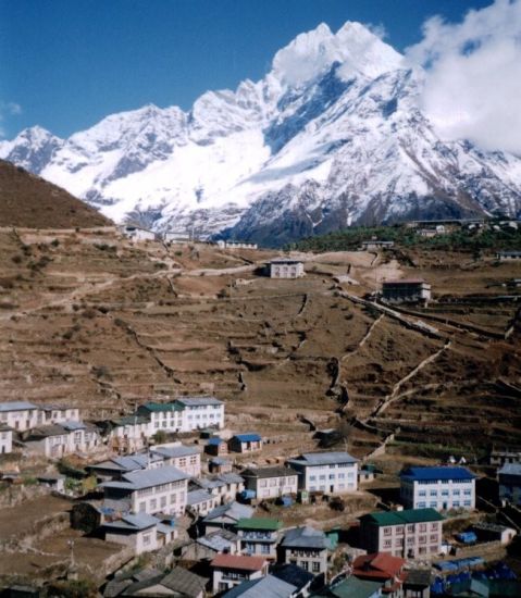 Mt.Thamserku from Namche Bazaar