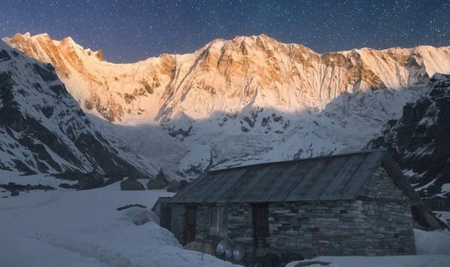 Mount Annapurna I above Annapurna Sanctuary