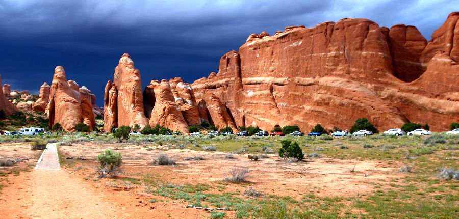 Trailhead at Devil's Garden in Arches National Park