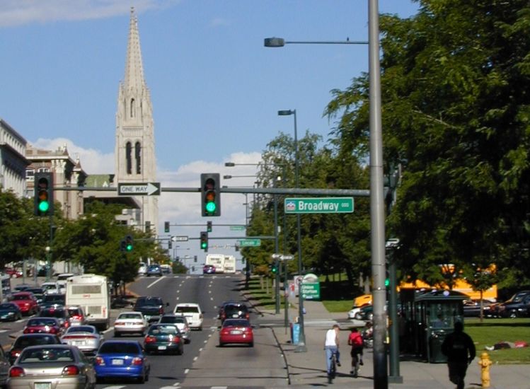 Colfax Avenue in Denver, Colorado, USA