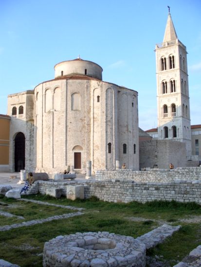 Donat Church and Roman Forum in Zadar on the Dalmatian Coast of Croatia