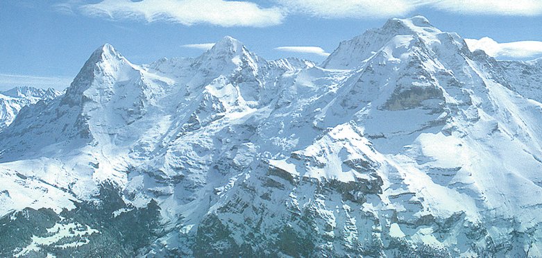 Alpine Trinity: Eiger, Monch and Jungfrau in the Bernese Oberlands of Switrzerland