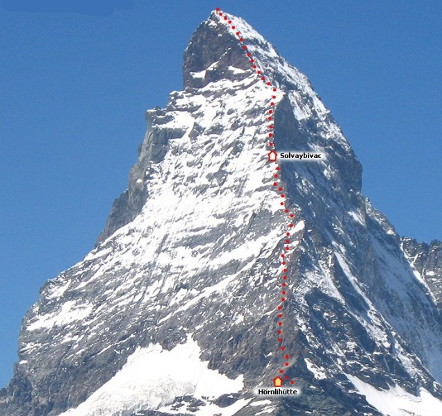 Nauwgezet Hoogland Psychologisch Ascent routes on the Matterhorn ( Il Cervino ) in the Zermatt / Valais  Region of the Swiss Alps