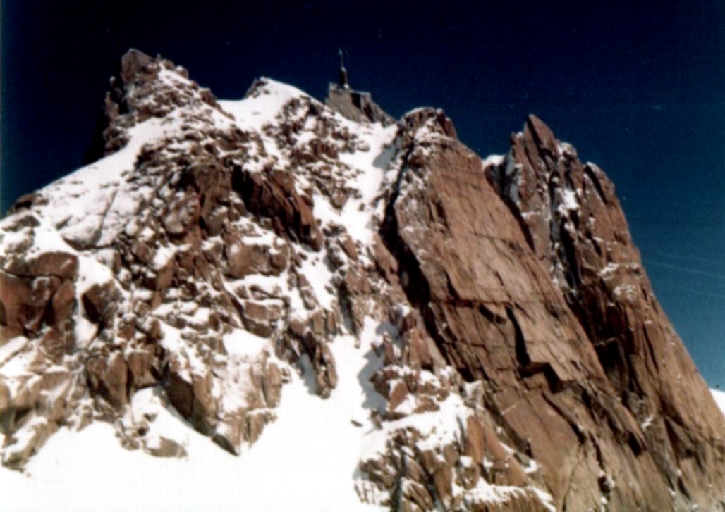 Aiguille du Midi above Refuge des Cosmiques