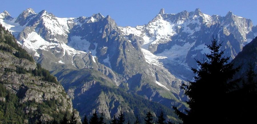 Mont Blanc Massif above Courmayeur