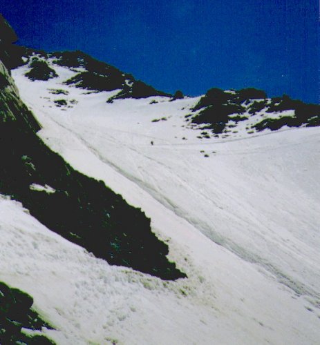 Grande Couloir on ascent to Refuge du Gouter - normal route on Mont Blanc