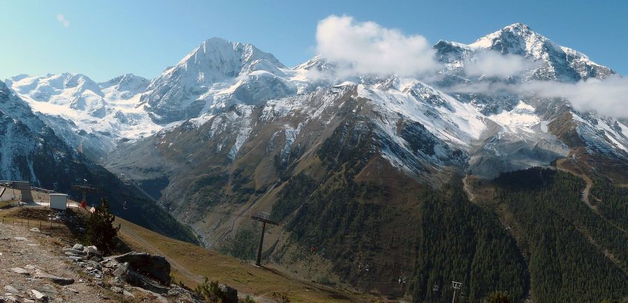 Gran Zebru ( Konig Spitze ) and the Ortler in the Italian Alps