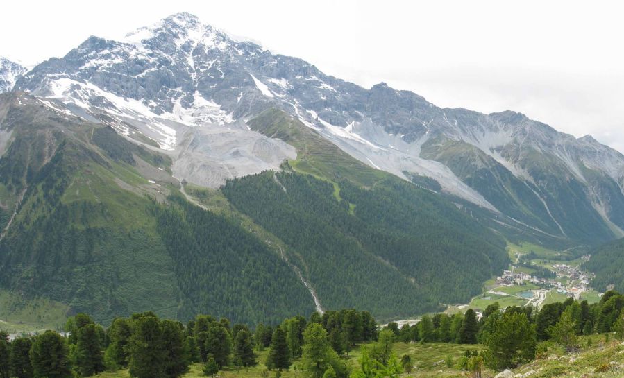 The Ortler above Solda / Sulden Village in NE Italy