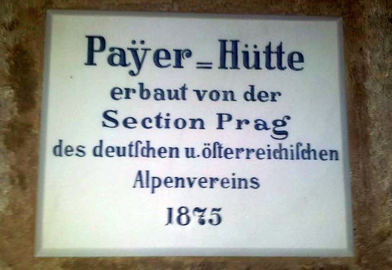 Plaque in the Payer Hut