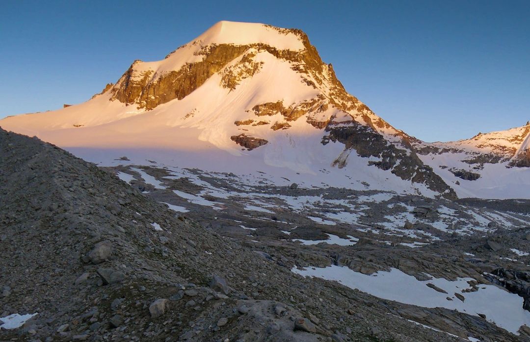 Ciarforon on ascent to Gran Paradiso from Pont in Val d'Aosta