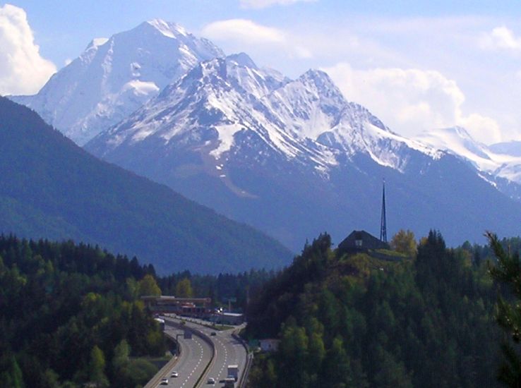 Habicht in the Stubai Alps in Austria from the Brenner Pass