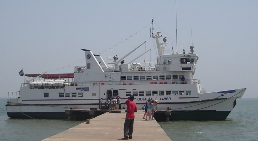 Cruise Boat at Jetty at Albreda