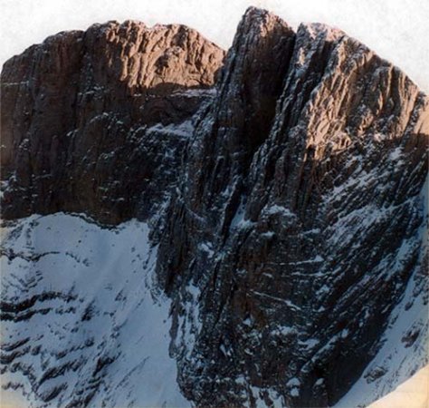 Throne of Zeus ( Stephanie Peak ) and Mytikas Peak (summit ) on Mount Olympus - "Home of the Gods" - highest mountain in Greece