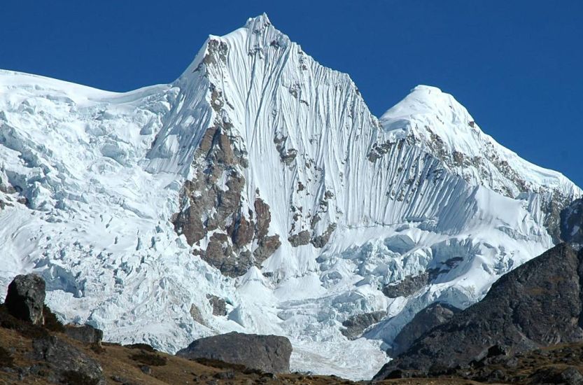 Kangchengyao ( Gyao Chang ) from Crow's Lake in North Sikkim in the Indian Himalaya