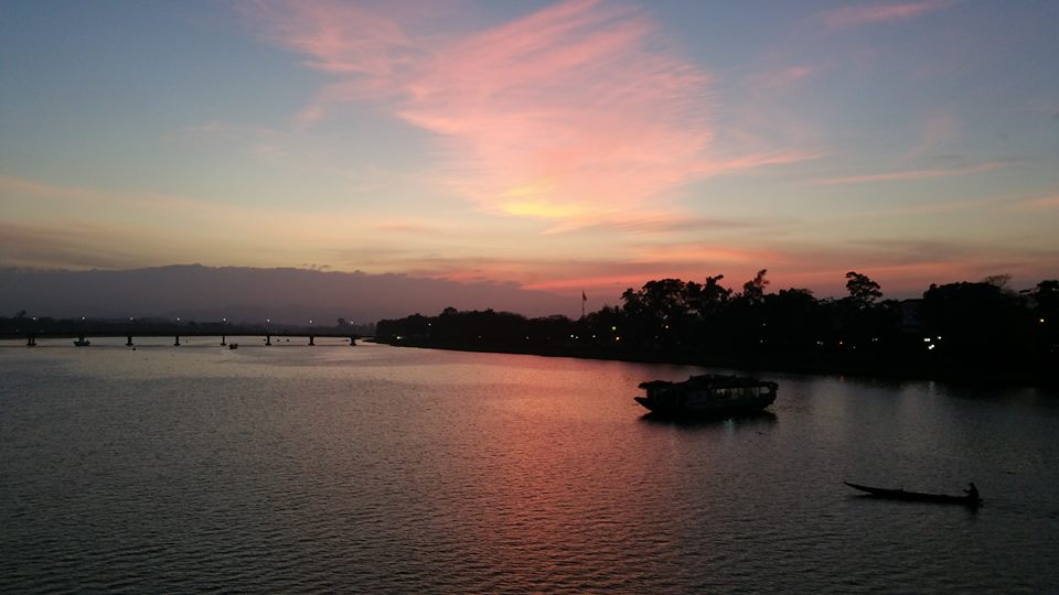 Sunset on the Perfume River ( Song Huong ) at Hue