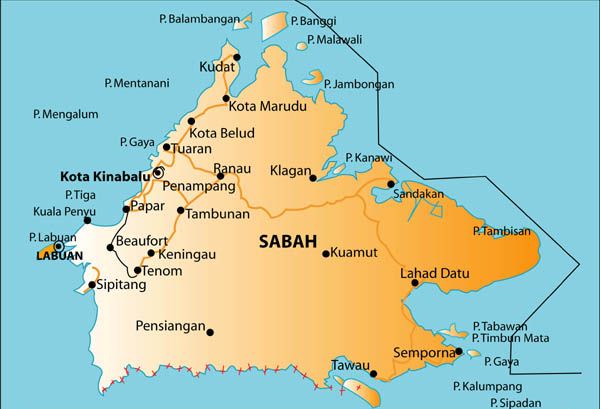 Image result for sabah map"