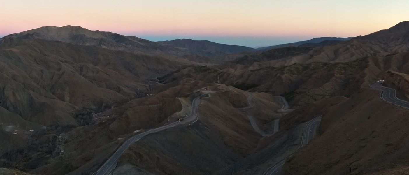 Tizi n Tichka across the High Atlas in Morocco