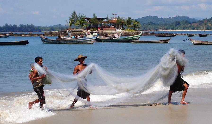 Fishermen on Ngapali Beach