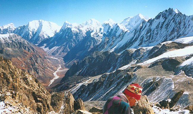 Dom Blanc and Upper Langtang Valley from Naya Kanga