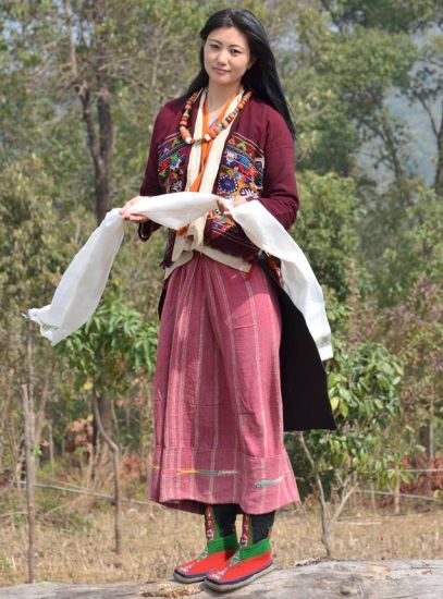Bhutanese Girl in Traditional Dress