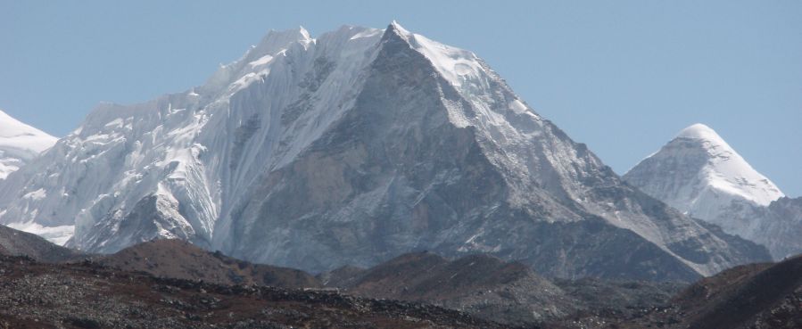 Island Peak ( Imja Tse ) in the Khumbu Region of the Nepal Himalaya