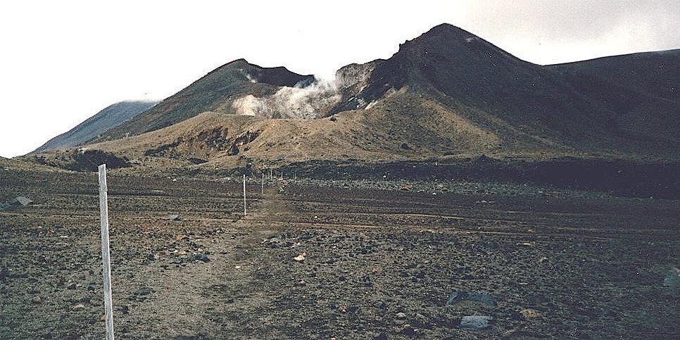 Poled Route across the South Crater on the Tongariro Traverse