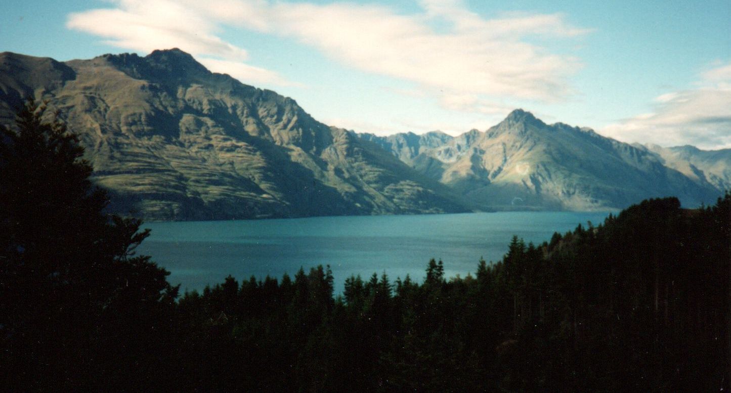 Remarkables from Ben Lomond above Queenstown in South Island of New Zealand