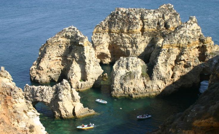 Ponta da Piedade at Lagos in The Algarve in Southern Portugal