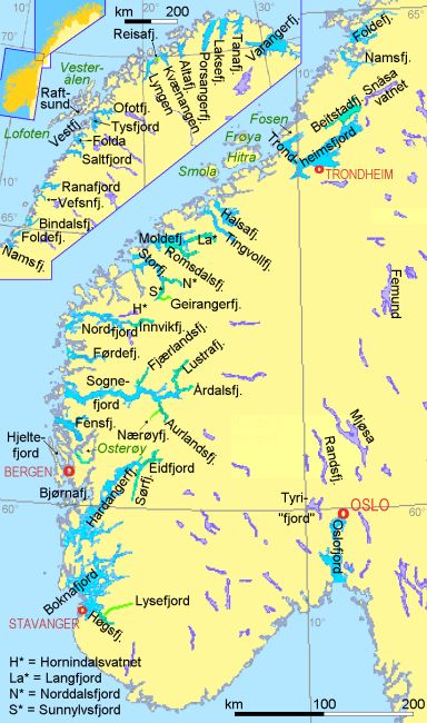 Maps Of Norway And Norwegian Fjords