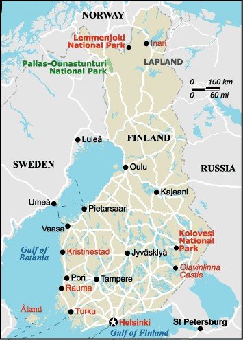 Map of Finland