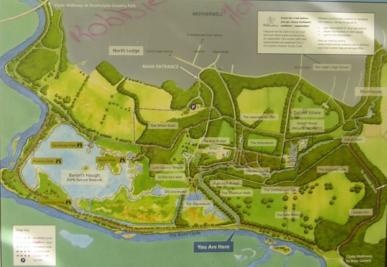 Map of Dalzell Park and Baron's Haugh