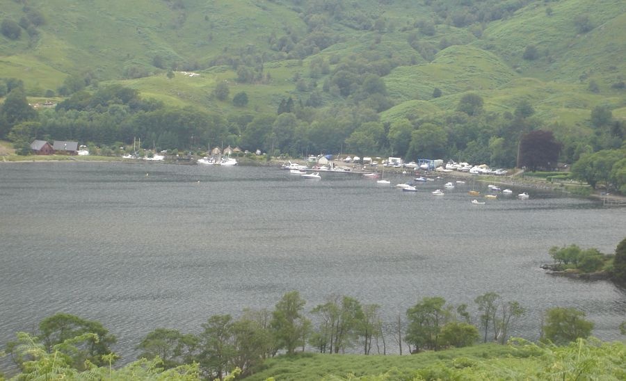 Ardlui from the West Highland Way along Loch Lomond