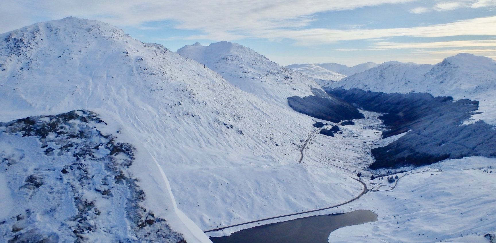 Beinn Luibhean and The Cobbler above Loch Restil from Beinn an Lochain