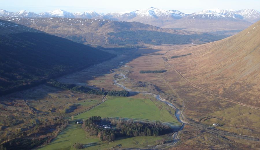 West Highland Way across Auch Glen from Beinn Odhar