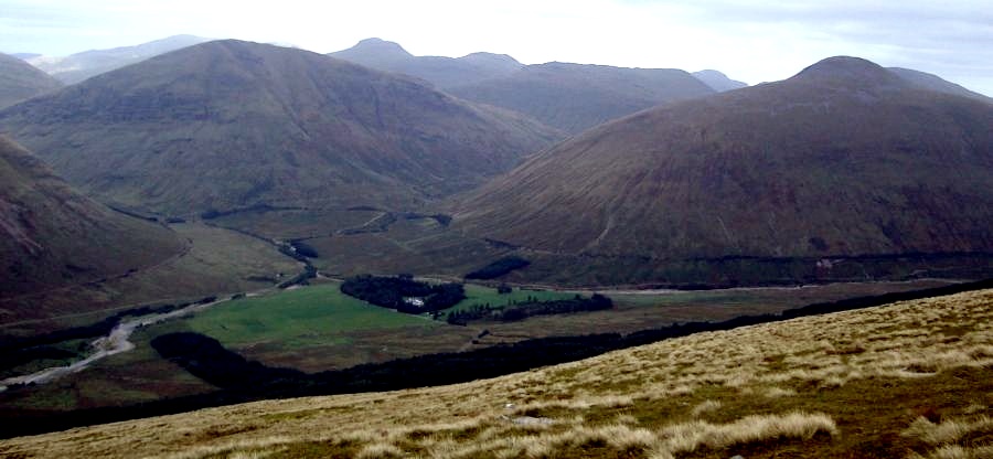 West Highland Way across Auch Gleann from Beinn a Chaisteil