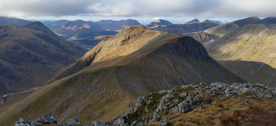 Stob na Broige on summit ridge of Buachaille Etive Mor