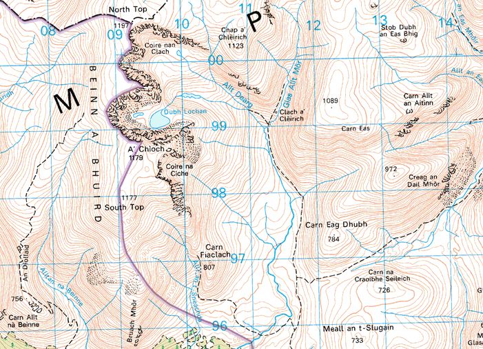 Map of Beinn a Bhuird