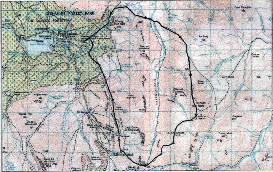 Map for Bynack More