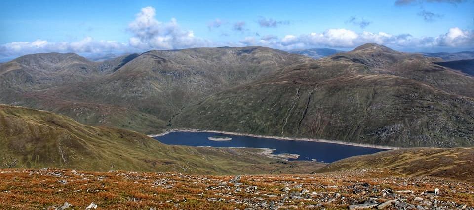 An Socath, An Riabhachan and Sgurr na Laipaich from Toll Creagach above Loch Mullardoch