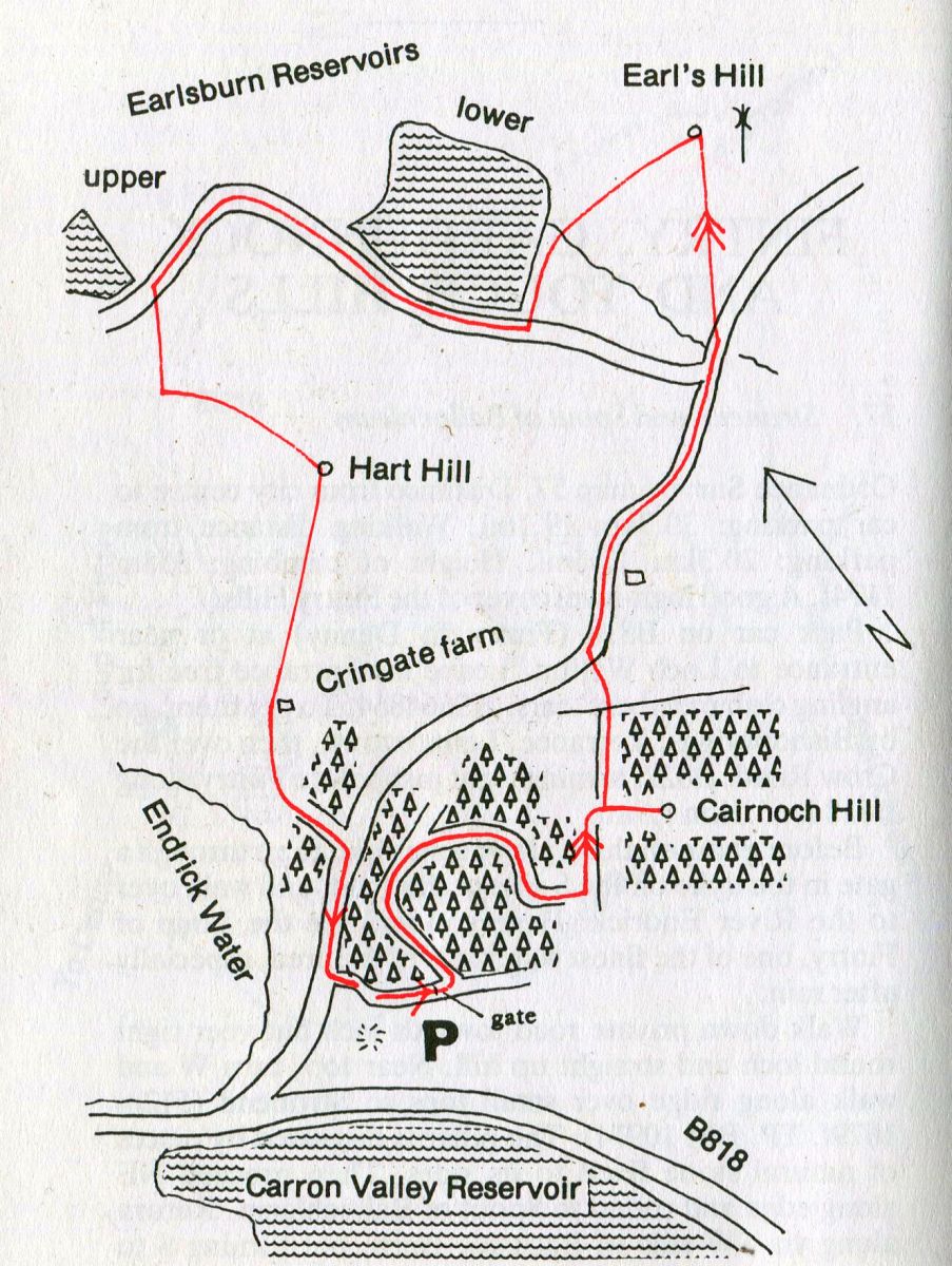 Route Map of Fintry Hills and Stronend