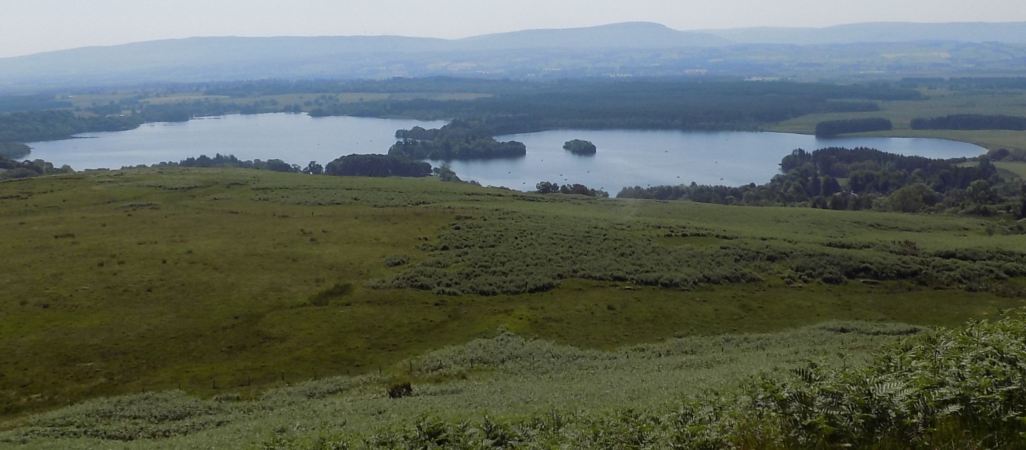 Lake Menteith from ridge above Rob Roy Way