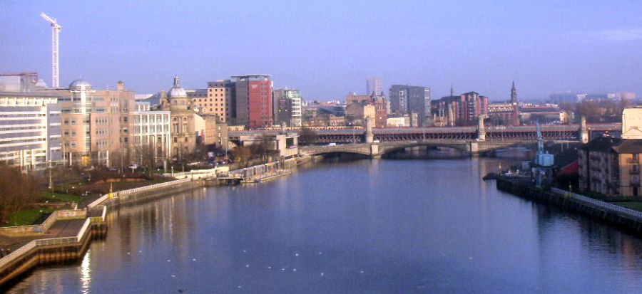 Bridges over River Clyde in central Glasgow