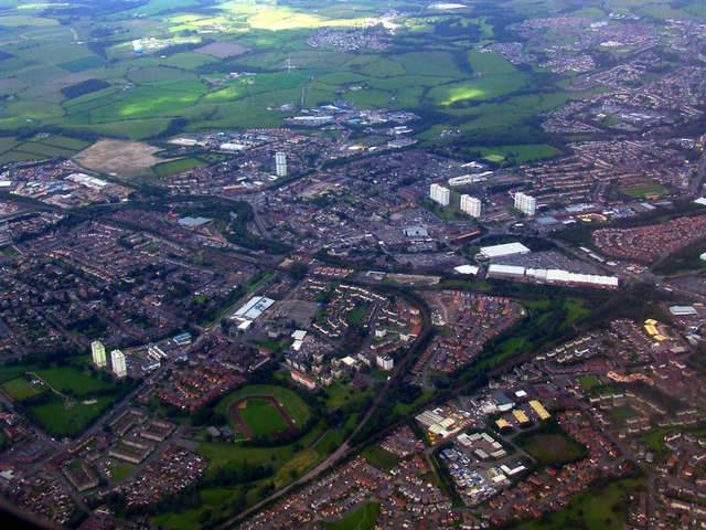 Aerial view of Coatbridge