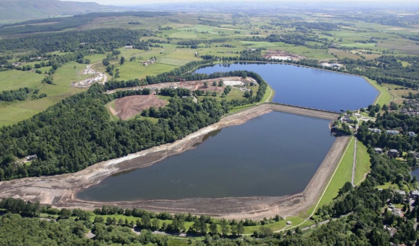 Aerial view of Mugdock and Craigmaddie ) Reservoirs