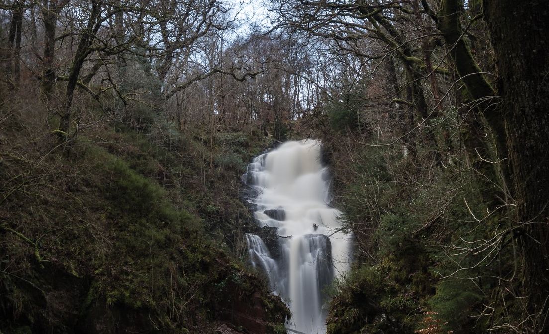 Waterfall above Aberfoyle on descent from Craigmore