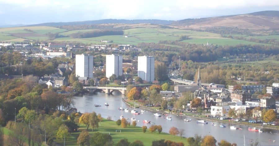 Dumbarton and River Leven from Dumbarton Rock