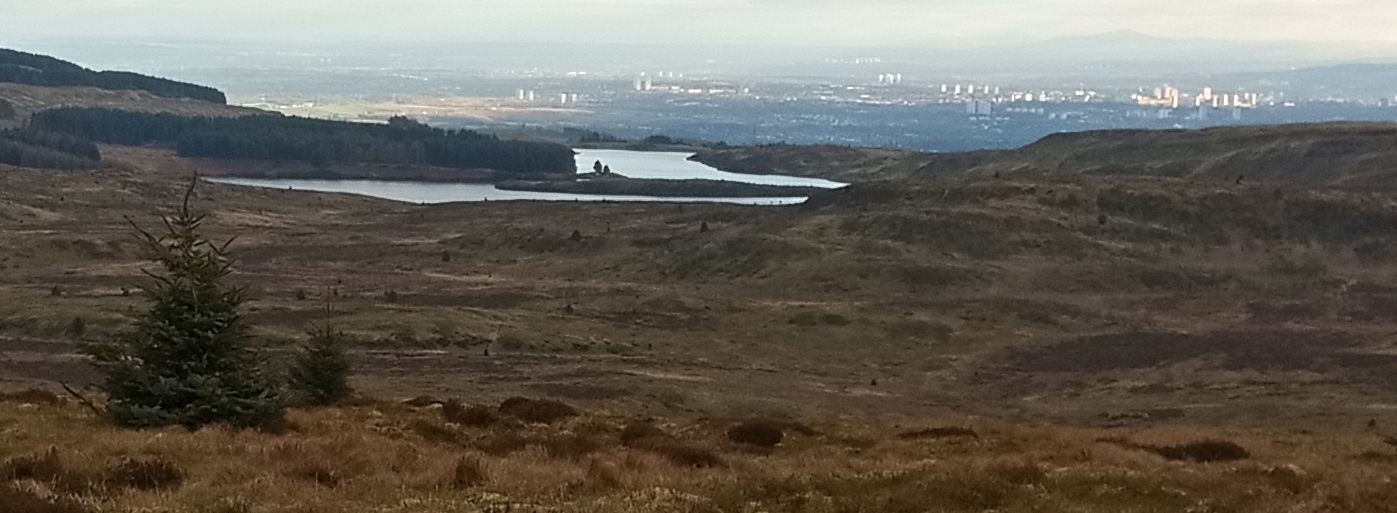 Cochno Loch and Jaw Reservoir from Duncolm
