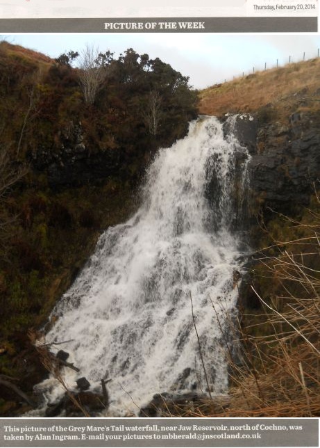 Grey Mare's Tail Waterfall on return from Dunellan
