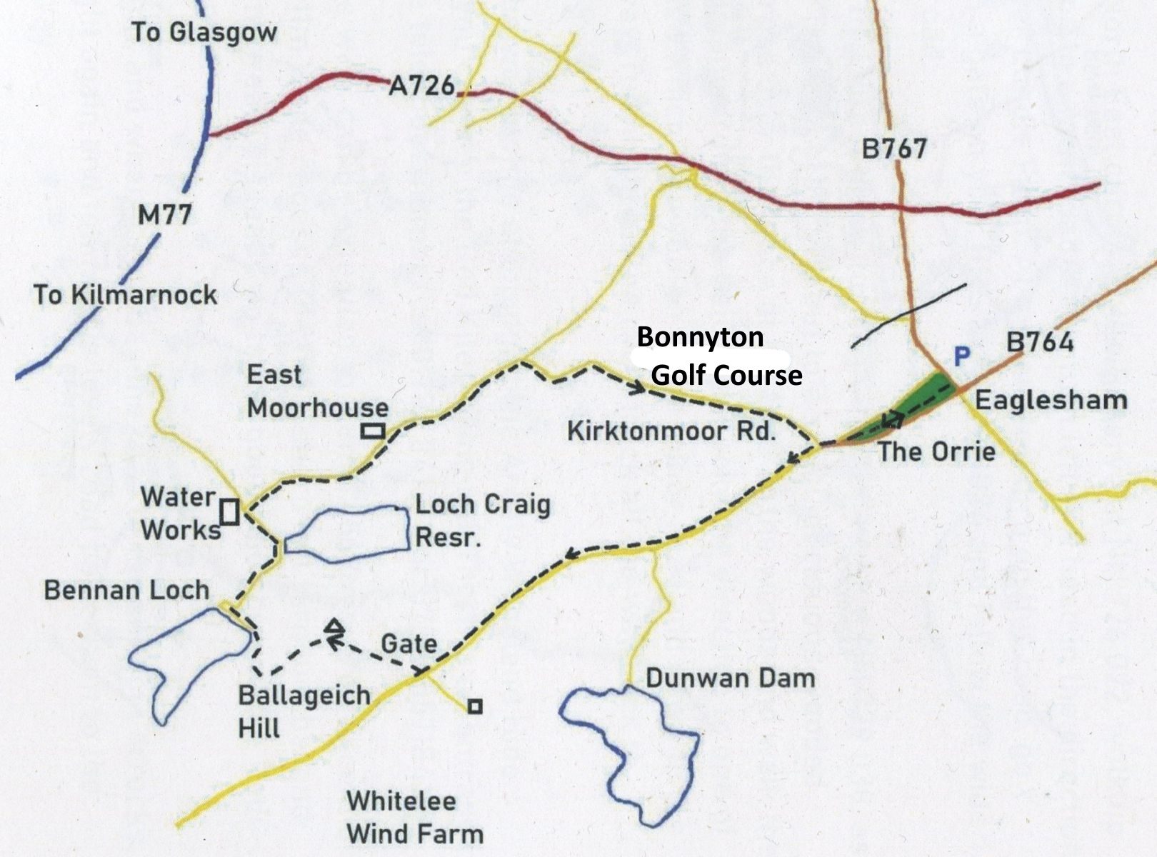 Route Map for Ballageich Hill