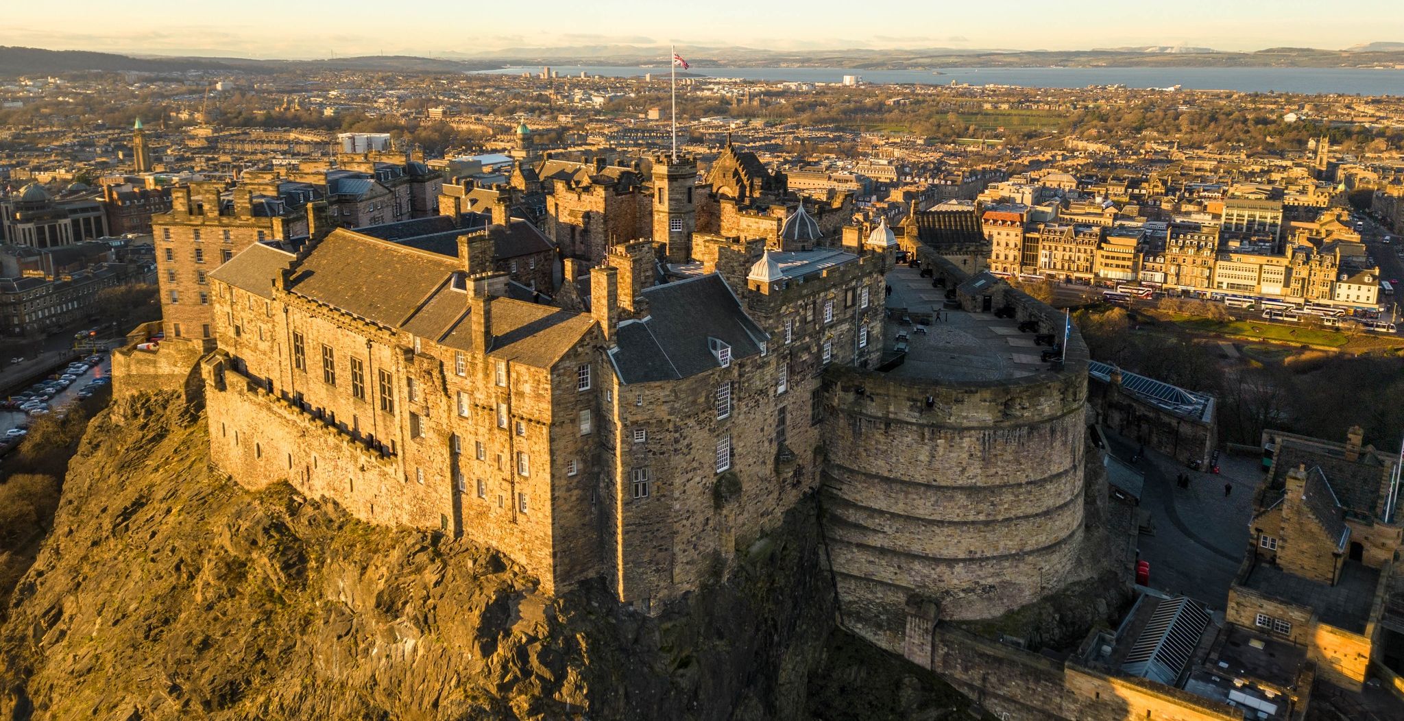 Aerial view of Edinburgh Castle